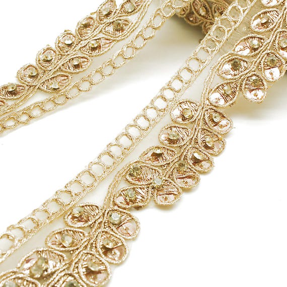 【3組どんぐり組】キラキララインストーン尽し✨ラテンドレス　XL ROSE GOLD Stone Trim Lace Beaded Trim Gold Beaded Trim Gold