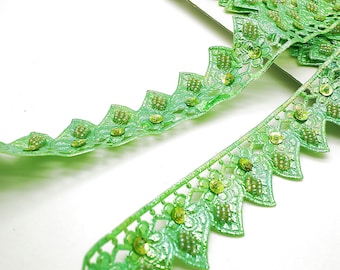 LIME GREEN SEQUIN trim