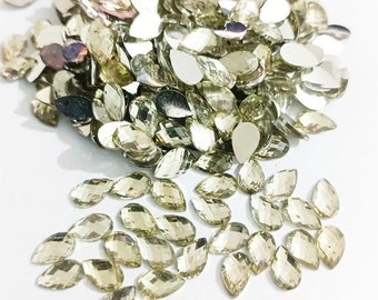 500pcs silver Resin Flat-bottomed Rhinestones 5 x 8mm