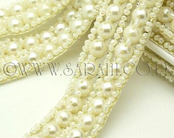 PEARL CREAM beaded trim