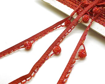 RED BEADED FRINGE