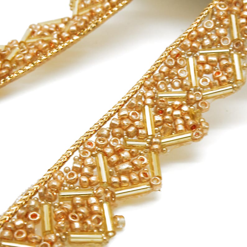 GOLD BEADED EDGING Trim Gold Beaded Trim Gold Bead Trim Gold Trim - Etsy
