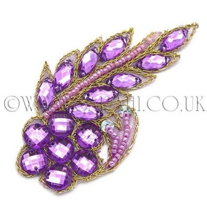 LILA STRASS Blumenapplikation,Motiv
