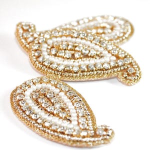 3 MOTIVOS PAISLEY cristal ORO, apliques
