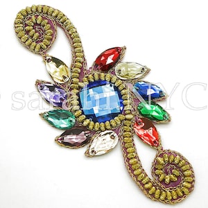 MEHRFARBIGE STRASS Motiv, Blumenapplikation Multicolor Applikation