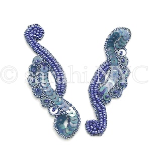 BLUE SWIRL PERLEN Applikationen Paar