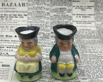 Pair of Vintage Miniature Toby Jugs Colonial Man and Woman Made in Germany