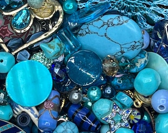 Salvaged Bead and Jewelry Bits Mix: 4" x 3" Grab Bag