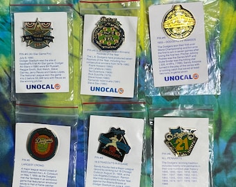 Your Choice: Unocal 1980s/1990s Commemorative Los Angeles Dodgers Baseball Pin #6