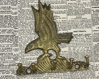 Vintage Solid Brass Eagle Key Hook Made in India