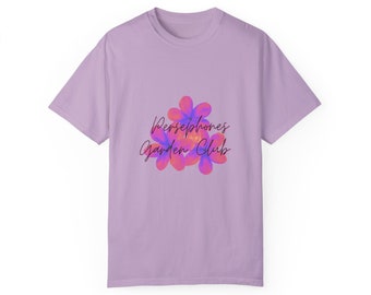 Touch of Darkness T-Shirt, Persephone's Floral Tee, Purple Book Lover Top, Romantic Mythology Gift for Readers