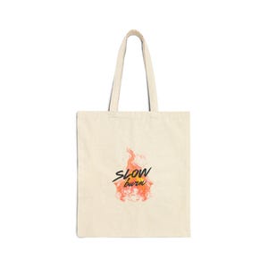 Book Tote with Slow Burn Trope Design, Canvas Carryall for Book Lovers, Great Gift for Women and Bookish Enthusiasts
