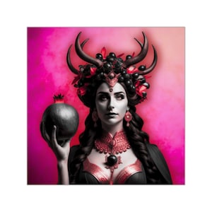 Adesivo Deusa Perséfone, design de romã e Hades, decalque de adoração pagã, presente feminista radical
