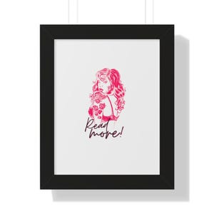 Cozy Book Nook, Framed Poster, Bookish Wall Decor for Readers, Read More, Inspirational Art Gift