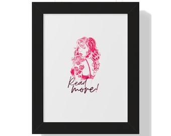 Cozy Book Nook, Framed Poster, Bookish Wall Decor for Readers, Read More, Inspirational Art Gift