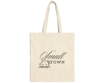 Small Town Trope Canvas Tote Bag, Durable 100% Cotton Bookish Nook Carryall, Perfect Gift for Readers and Librarians
