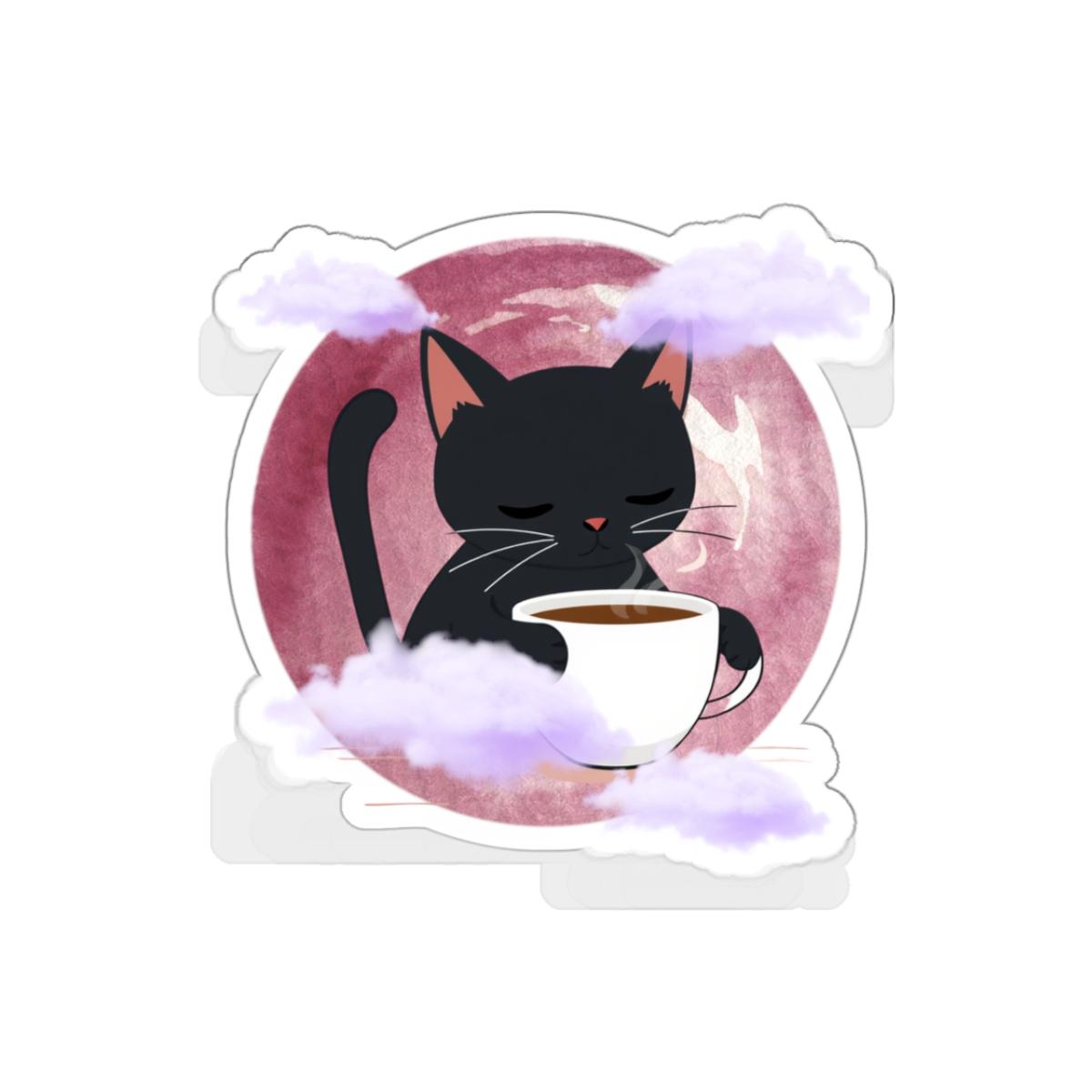Adesivo in vinile laminato impermeabile con gatto nero che legge un libro con fiori selvatici, adesivo per amanti dei libri, adesivo per gatti carini - Italia