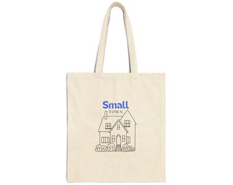 Canvas Tote Bag with Small Town Trope, Bookish Nook Design, Multi-purpose Durable Carryall, Great Gift for Readers