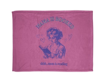 Mothers Day Cozy Blanket - 'My Mom Reads' Bookish Throw, Perfect for Book Nook - Gift for Reading Moms
