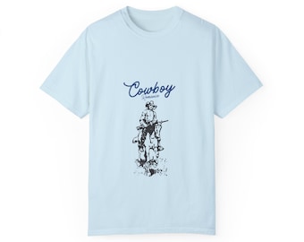 Era Inspired Cowboy Romance T-Shirt, Bookish Trope Garment Dyed Tee for Reading Nook, Woman Reader Gift