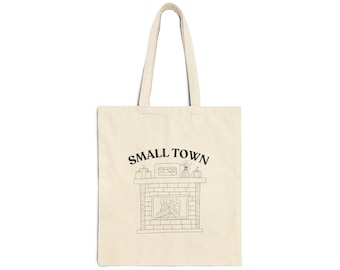 Bookish Nook Canvas Tote Bag, Small Town Trope Design, Durable Everyday Carryall, Ideal Gift for Book Lovers