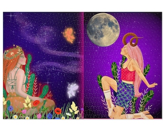 Enchanting Faerie Puzzle for Couples | Mystical Fairy Smut Design | Intimacy Enhancing Date Night Fun | Spring Equinox Present in Metal Tin