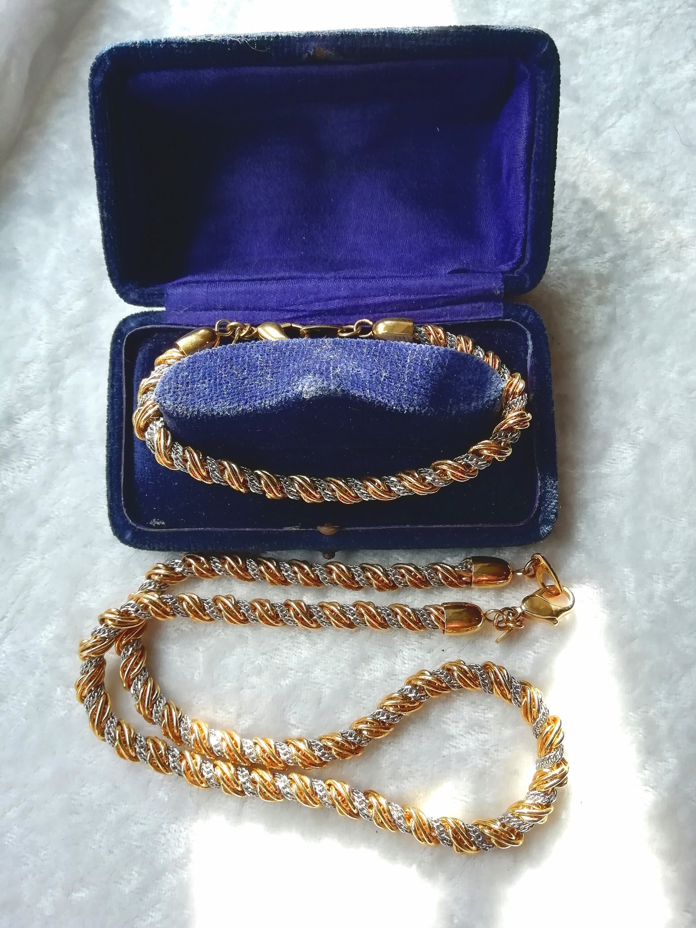 Signed MONET Gold Tone Necklace 