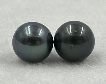 9.80 MM Size(Approx.) Luster AA| Natural Real Tahitian Loose Pearl | Black Tone Color| Round Shape| Personalize Gift |Seawater Pearl