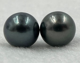9 MM Size(Approx.) Luster AA| Natural Real Tahitian Loose Pearl | Black Tone Color| Round Shape| Personalize Gift |Seawater Pearl