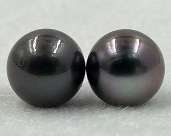 10.25 MM Size(Approx.) Luster AA| Natural Real Tahitian Loose Pearl | Black Tone Color| Round Shape| Personalize Gift |Seawater Pearl