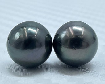 9.60 MM Size (Approx.) AA Luster | Natural Real Tahitian Loose Pearl | Black Tone Color | Round Shape | Personalized Gift