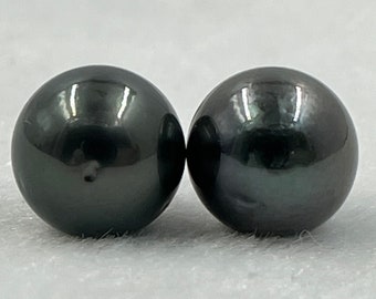 10.50 MM Size(Approx.) Luster AA| Natural Real Tahitian Loose Pearl | Black Tone Color| Round Shape| Personalize Gift |Seawater Pearl