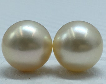 11.5 MM Tamaño AA Brillo Perla Suelta Luz Color Dorado Forma Botón Perla Perlas Natural Mar del Sur Perla