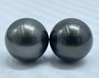 10.5 MM Size  (Approx.)  AA Luster  |  Natural Real Tahitian Loose Pearl  | Black Color |  Round Shape | Personalize Gift |  Saltwater Pearl