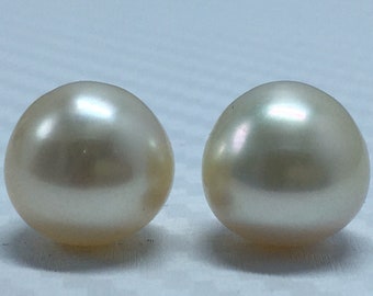 11.5 MM Size AA (Approx.)  Luster Loose Pearl Pinkish Color Button Shape Pearl beads Natural Real South Sea Pearl Personalize Gift