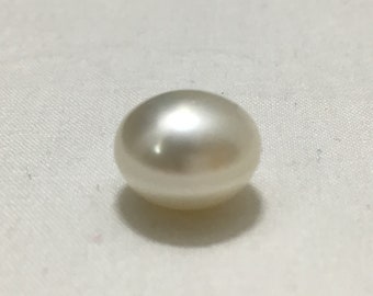 11.75 MM Size (Approx.) Real Japan Keshi Culture Loose  Pearl I White Color I Button Shape I AA Luster I Personalized Gift