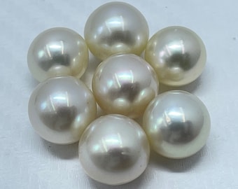 11-12 MM Size AAA Luster Loose Pearl Cream Color Button Oval Shape Pearl beads Natural South Sea Pearl