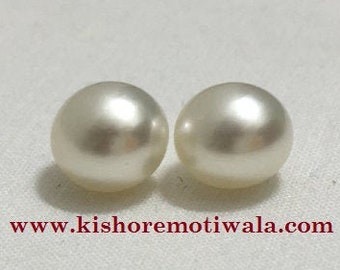 8.5 MM Size (Approx.) Real Japan Keshi Culture Loose Pearl I Off White Color I Button Shape I AA Luster I Personalized Gift