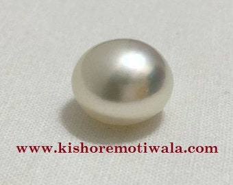 9.5 MM Size (Approx.) Button Shape I White Color I Real Japan Keshi Culture Loose Pearl I Antique Rings I AA Luster I Personalized Gift