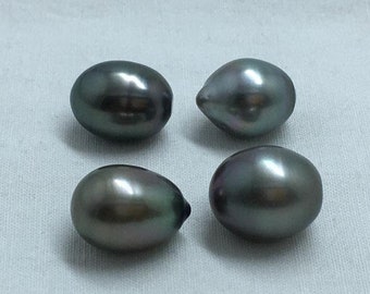 10.5 - 13.5 MM Size (Approx.) Drop / Baroque Shape | Black Color | Natural Rea Tahitian Loose Pearl | Luster A | Personalize Gift