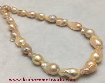 Pink Peach  Color | 10-12 mm Size  Baroque Shape Freshwater Cultured Pearl Beads