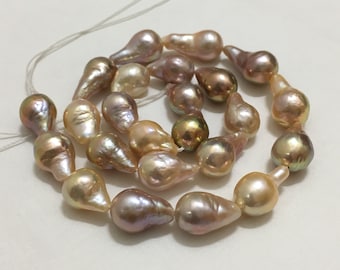 11*15-21 mm (Approx.) Size | Real Freshwater Cultured Pearl Strand Baroque Shape | Natural Pink Peach Color | Personalized Gift
