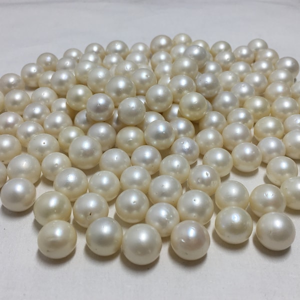 13-13.5 MM (Approx.) Size, Beautiful Natural Real South Sea Loose Pearl Off White Color, Round Shape, Good Luster Pearl. Personalize Gift