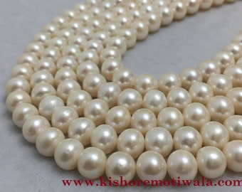 10.25-11.5 mm Size Near Round Shape | Off White Color | Freshwater Pearl Strand Good Luster