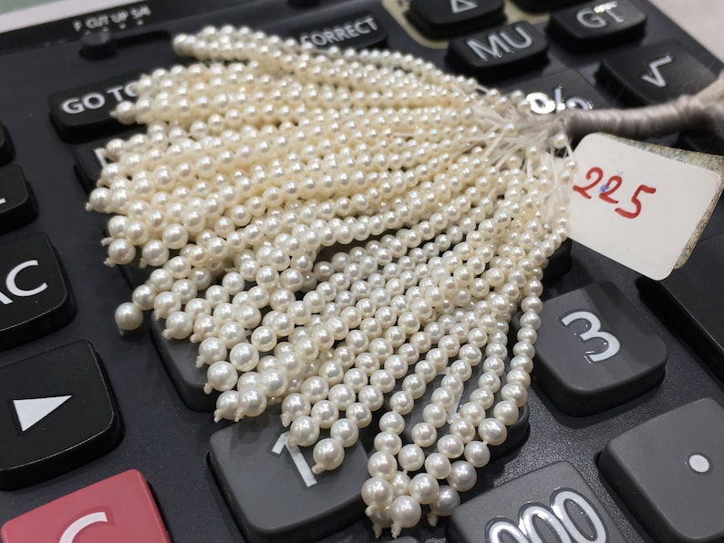Tussle Near Round Shape Off White Color Pearl String Beautiful Pearls for Earrings 2-3.5 MM Freshwater Pearl