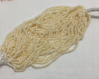 2.5 mm (Approx.) Size | Cream Color | Beautiful Real Freshwater Pearl Strand Potato Shape | 5 inch Length | Personalized Gift