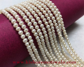 4 MM Freshwater Pearl Strand Shape Near Round Size  Color Off White