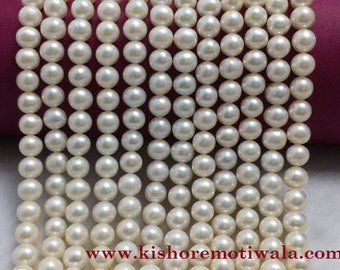 6.5 MM Freshwater Pearl Strand Shape Near Round Size  Color Off White