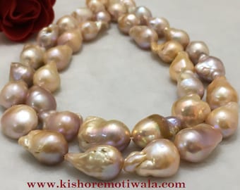 12-15 mm Size |Beautiful Freshwater Pearl Beads |  Pink Peach Color | Baroque Shape