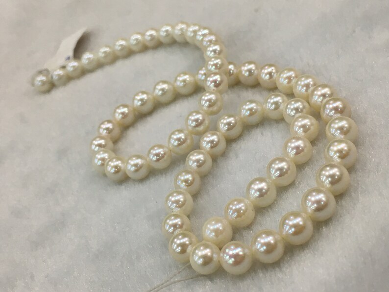 6.5-7 MM Japan Cultured Round Shape White Color Pearl String